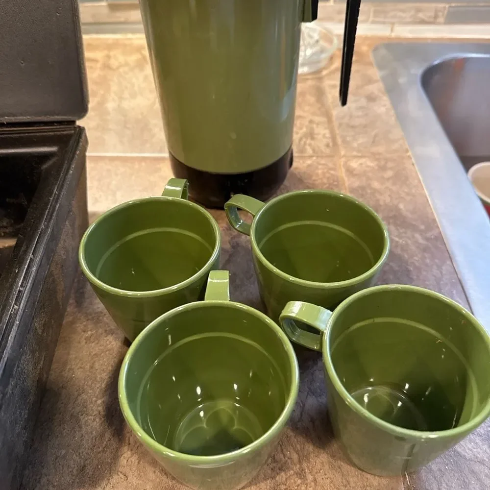 Vintage Empire Green Portable Coffee Maker Travel Kit w/ Cord RV Camper